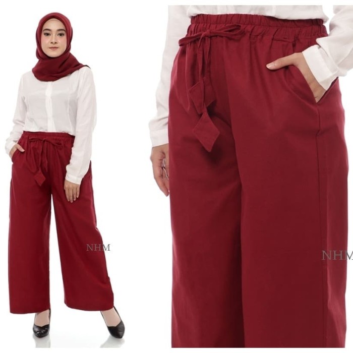 Celana kulot 2022 terbaru jeans import jumbo crinkle G2N3 murah cutbray pinggang karet wanita kekini