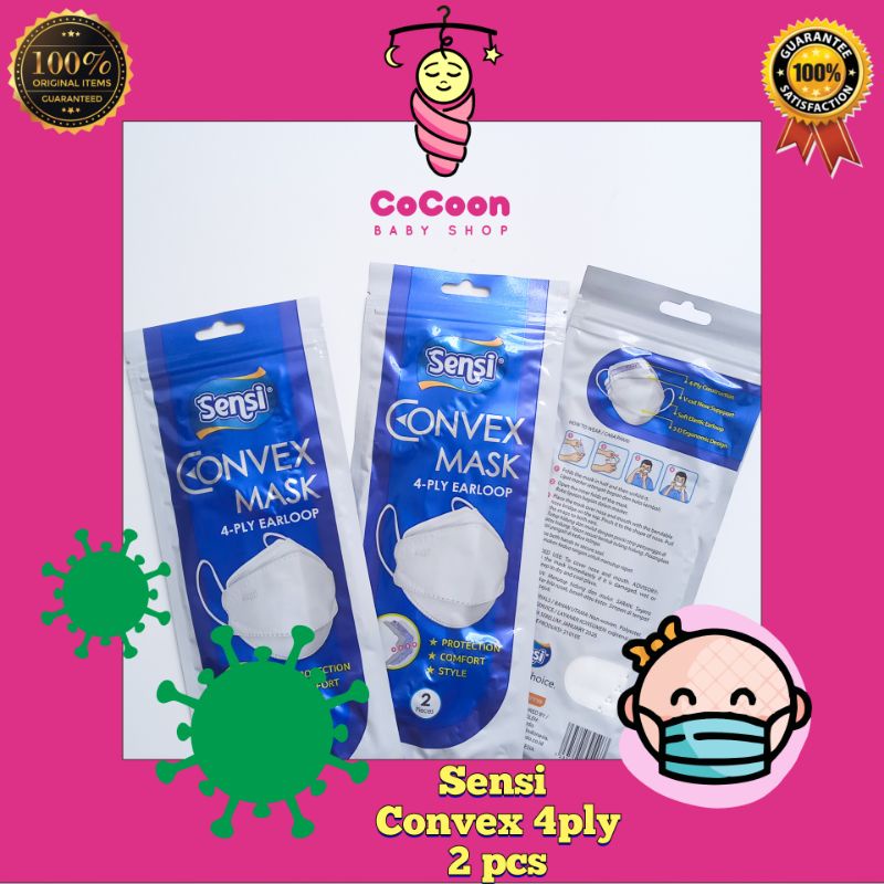 Masker Medis Sensi Convex 4 ply Sachet 2 pcs Original Asli Pabrik