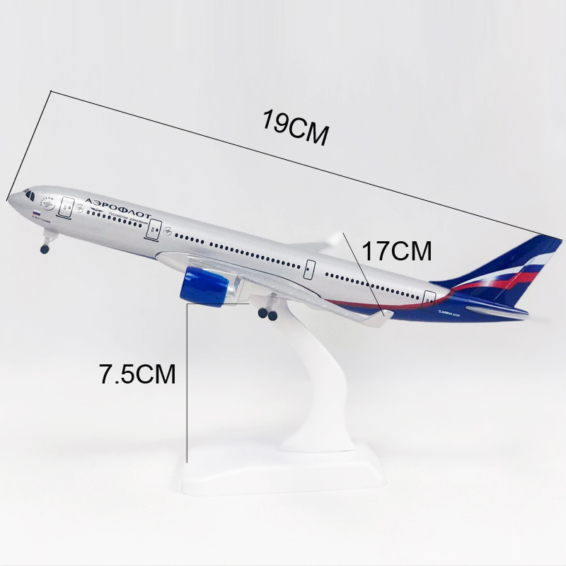 Miniatur Diecast Pesawat Terbang Rusia Airbus 330 A330 Bahan Alloy Ukuran 20CM Untuk Koleksi