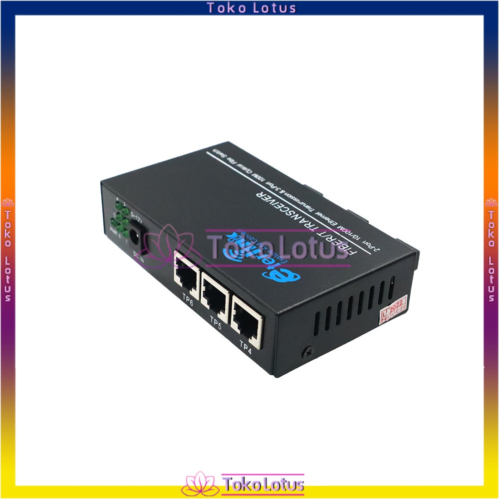 [Bisa Bayar Ditempat] 10/100M 3FO 3LAN Switch Ethernet Media Converter Support Reverse POE