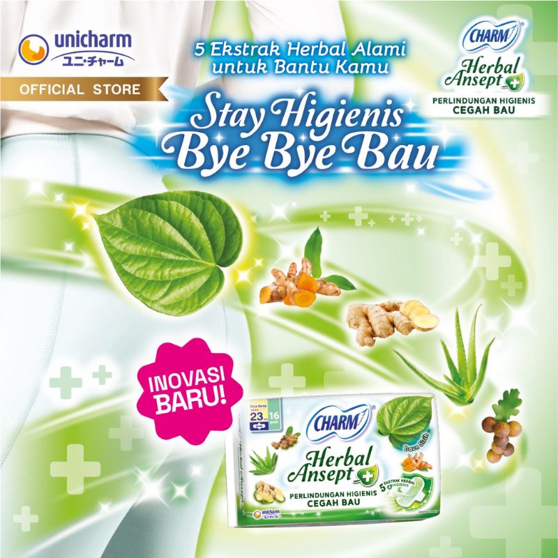Charm Herbal Ansept Pelindung Higienis Cegah Bau(Pembalut)