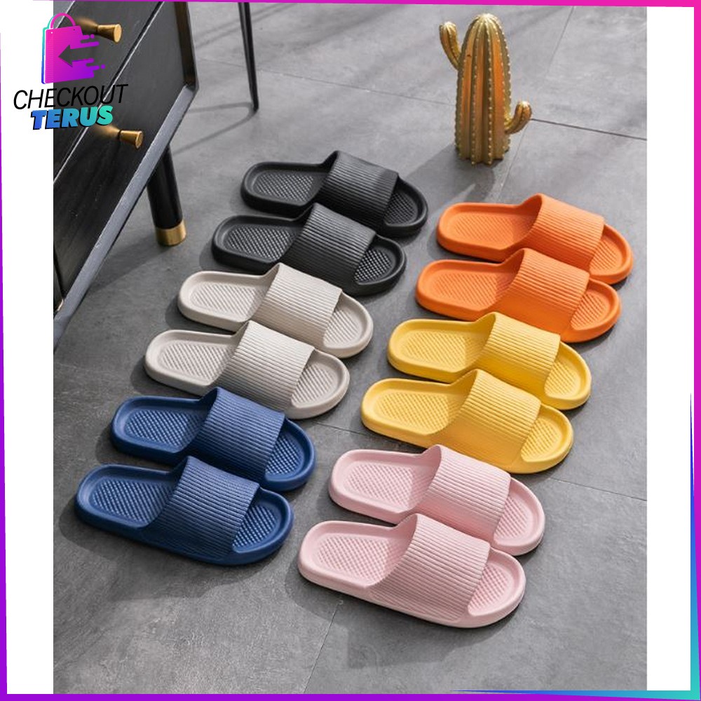 CT S52 Sandal Slop Rumah Hotel Bahan Eva Sendal Karet Kamar Mandi Empuk Anti Slip Wanita Pria Couple