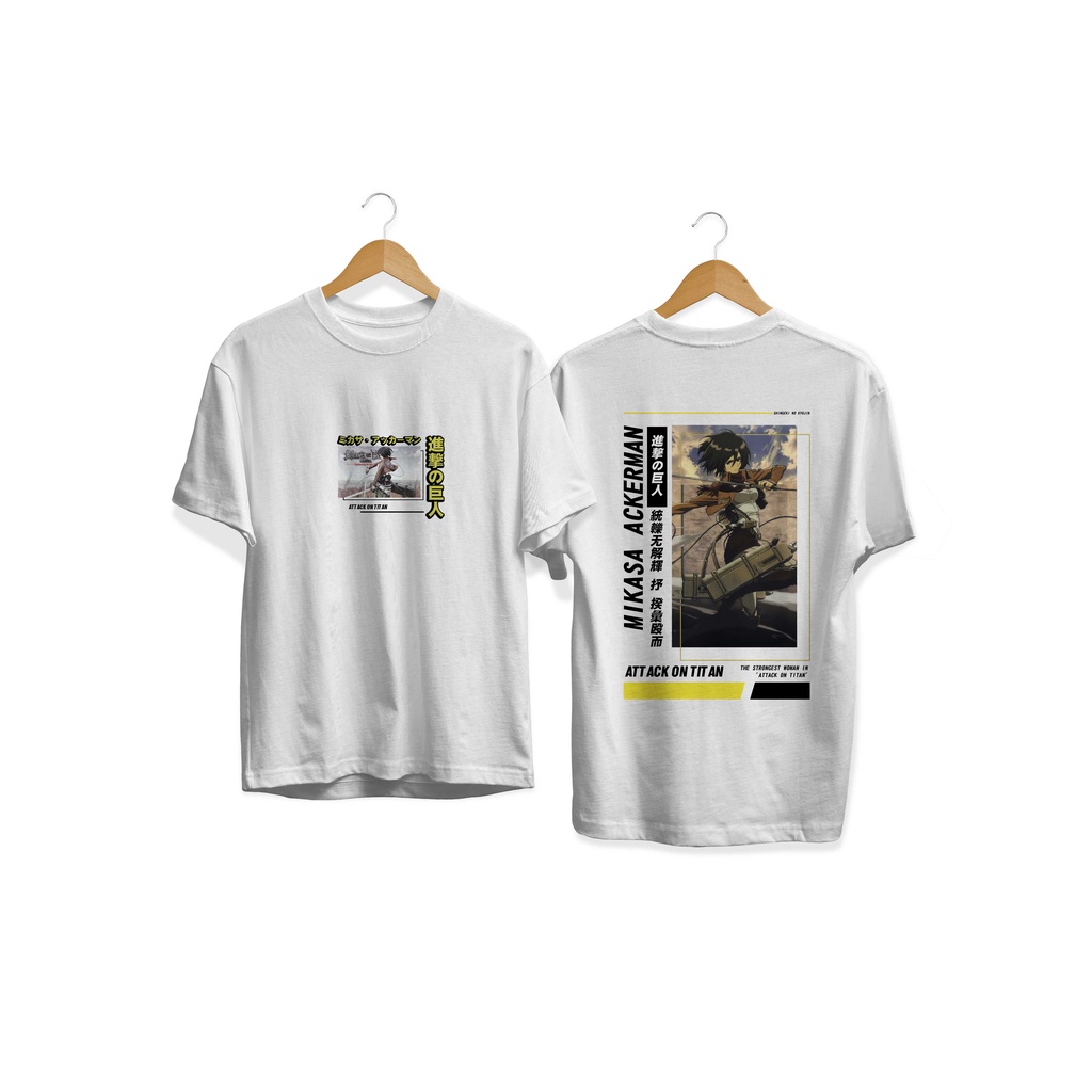 BAJU KAOS ANIME MIKASA ACKERMAN SHIGENGKI NO KYOJIN ATTACK ON TITAN