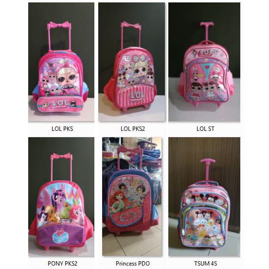 Tas Sekolah Perempuan Sekolah Dasar 1-3-6 Pengurangan Beban Kelas KL646  Sekolah Sd Troli Trolley Ce