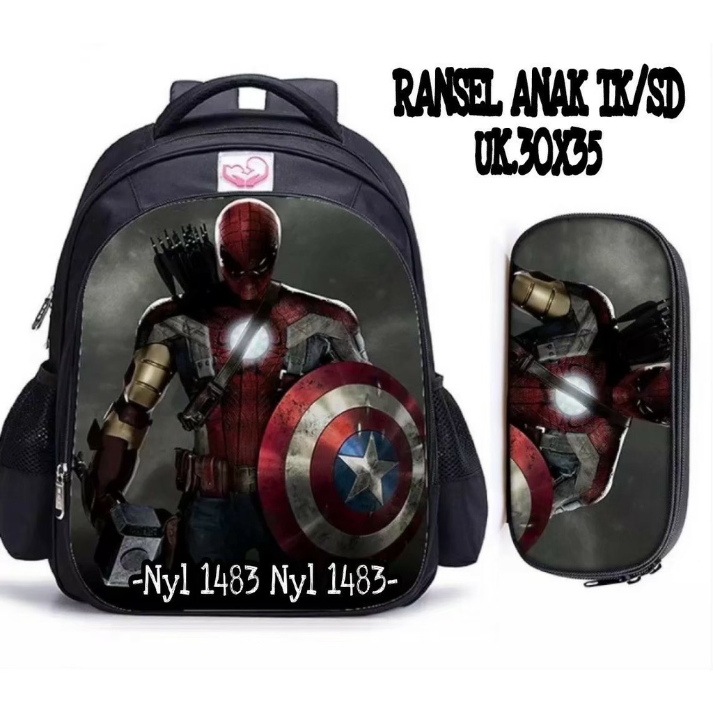 KSO_BAG - Tas Ransel Anak Laki Laki Terbaru Kekinian Backpack Carakter Super Hero