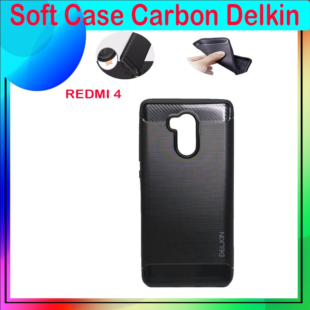 Soft Case Delkin Karbon Xiaomi Redmi 4 Casing Silicone Xiaomi Redmi 4S Kesing Silikon Case Redmi 4A