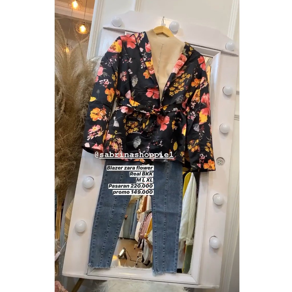 Blazer zara flower / Blazer / fashion wanita / import bangkok