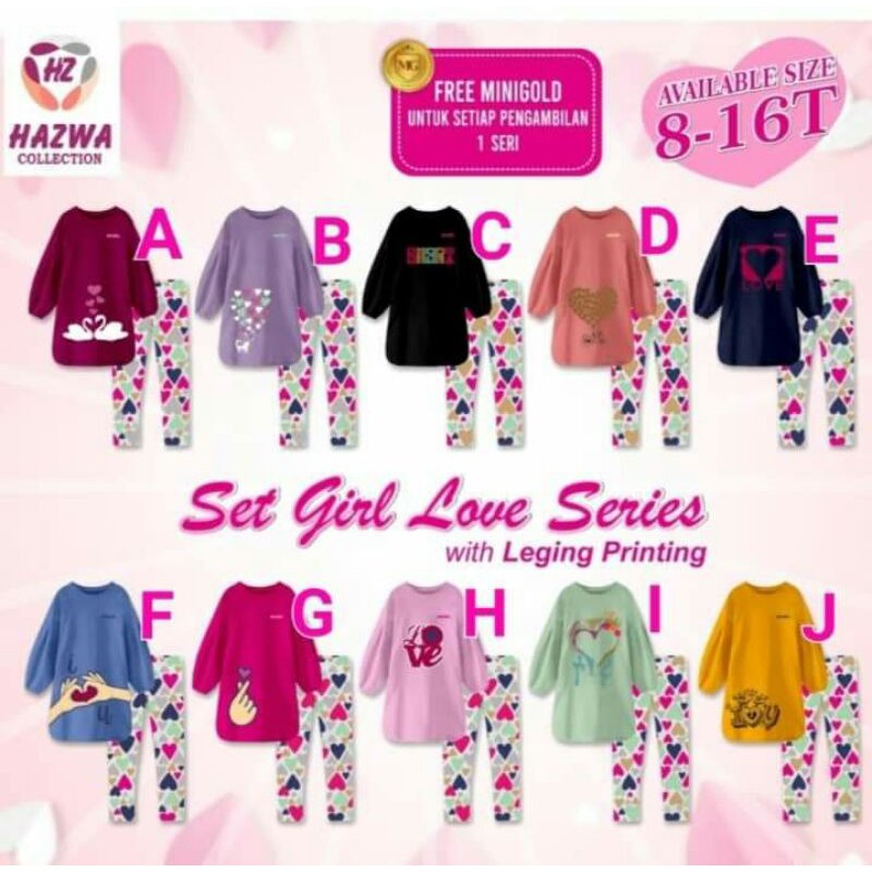 SET TUNIK MUSLIM ANAK PEREMPUAN HAZWA TUNIK ANAK PEREMPUAN BERGAMBAR LUCU SETELAN TUNIK KAOS ANAK