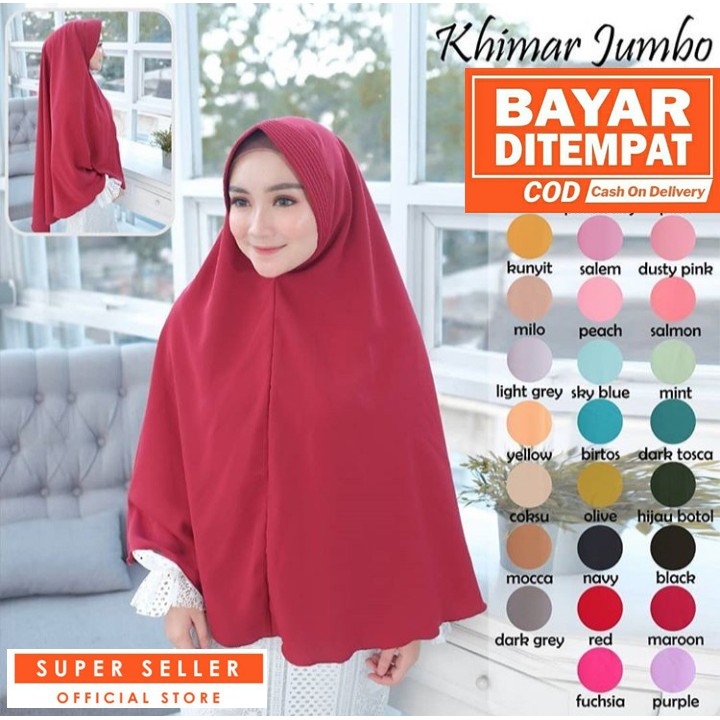 Jilbab Instan Khimar Pet Jumbo XXL