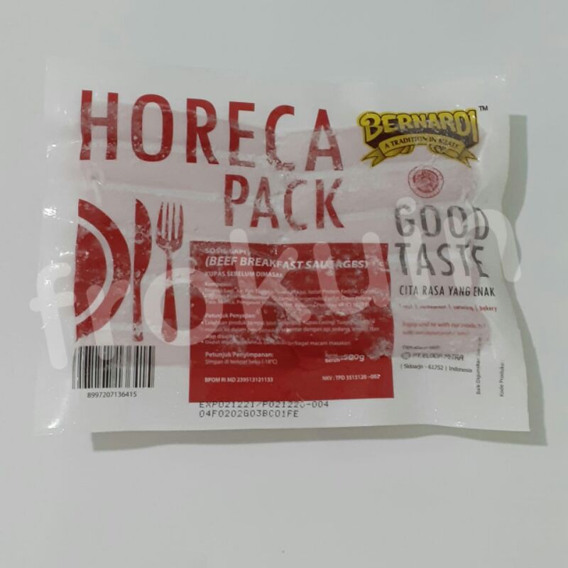

Horeka Bernardi Sosis Sapi 500gr - Frozen food murah
