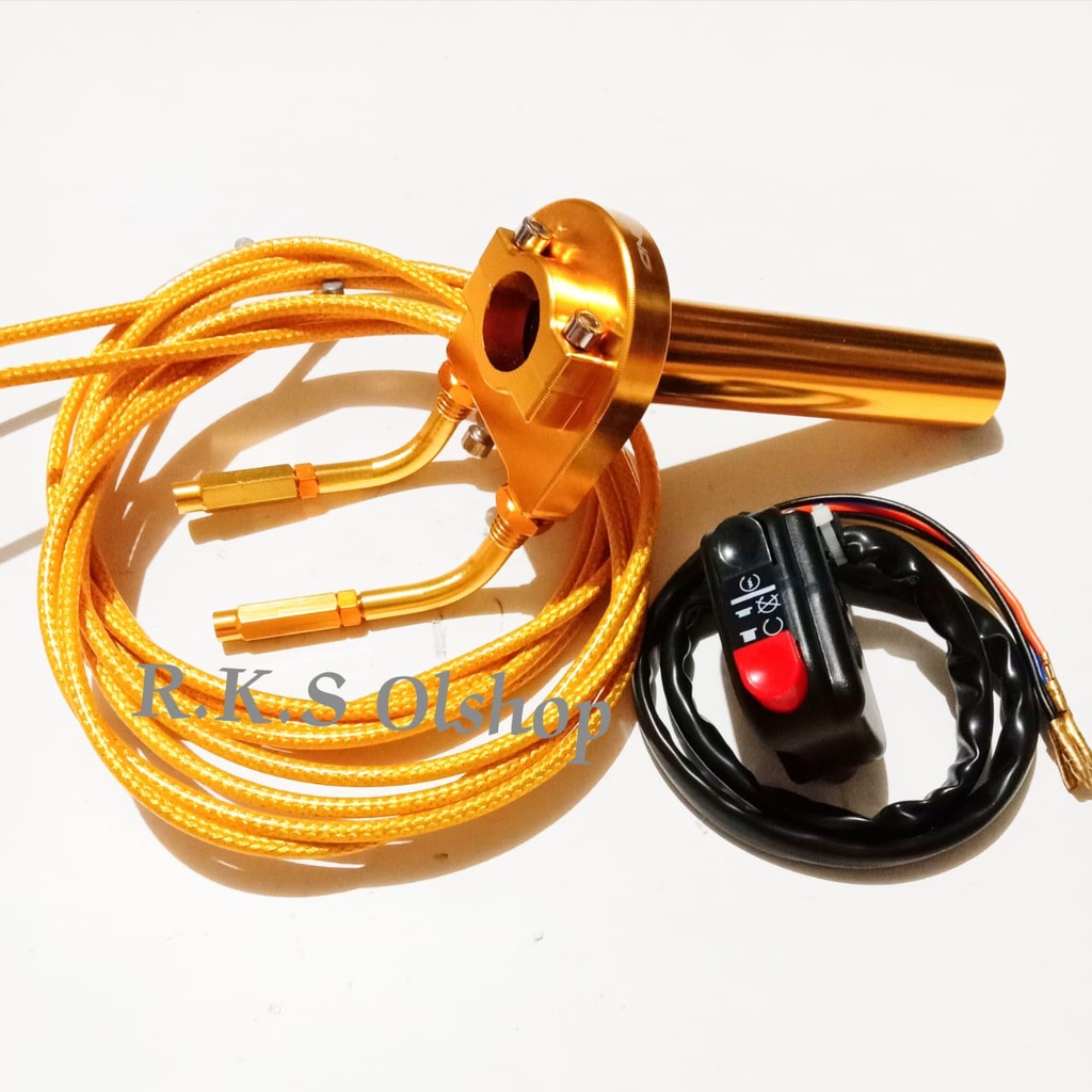 Gas spontan 2 kabel 2 tali sudah termasuk 2 kabel serat pangan 190cm +saklar untuk Universal. cocok 