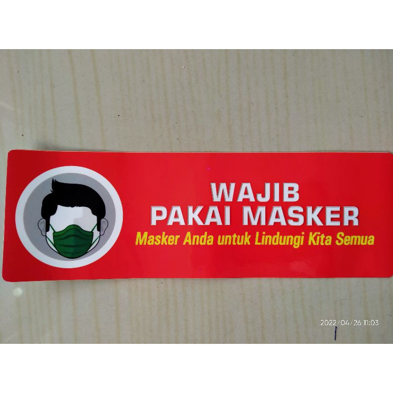 Stiker Wajib Pakai Masker