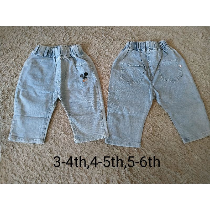 celana jeans Mickey 7/8 anak unisex import