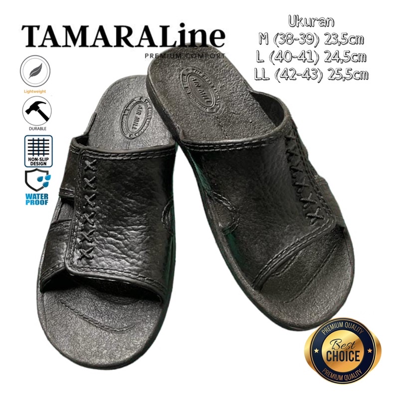 Sandal Selop Slide Slip on Karet Pria Dewasa / Remaja - TAMARALINE 116 / Bahan Premium Lentur Empuk Ringan Kuat Anti Slip Anti Air Model Sandal Casual Santai Rumah Hotel Outdoor Kamar Mandi Murah Original