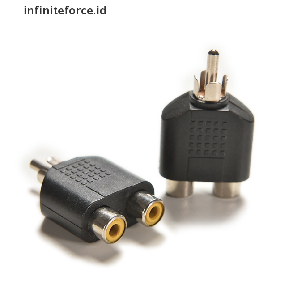 (Infiniteforce.Id) 2pcs Kabel Splitter Audio Video Av 1-male Ke 2 female