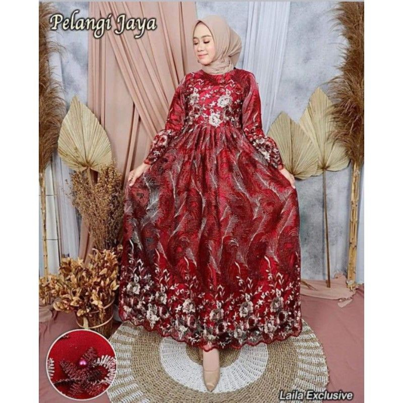 NEW REAL PICT GAMIS PELANGI/GAMIS TULLE PREMIUM/GAMIS REAL PICT/GAMIS KONDANGAN