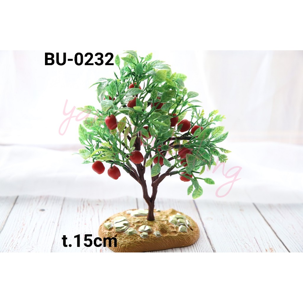 BU-0232 Topper hiasan kue tart cake pohon bunga daun apel plastik yamama baking