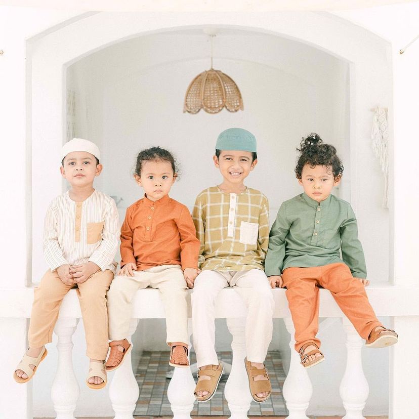 IBRAHIM SET BY BOHOPANNA | Baju Koko anak | Koko anak motif kotak | koko anak set peci