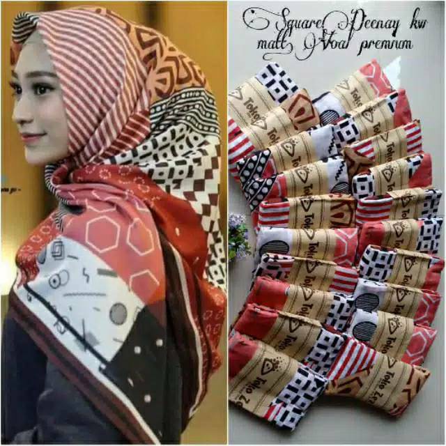 erudung Segi Empat Motif Bunga Bunga // Kerudung Segi 4 Motif Model Baru // Kerudung Segi 4 Terbaru 