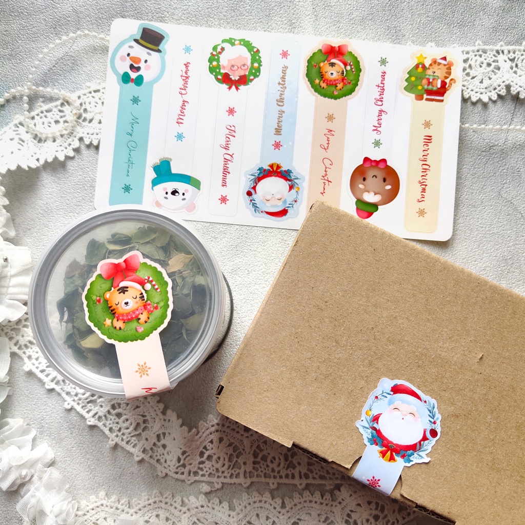 

Seal Seagel Klip Sticker Christmas natal xmas Segel Botol dan Toples sticker lidah seal packing packaging box kotak makan hampers