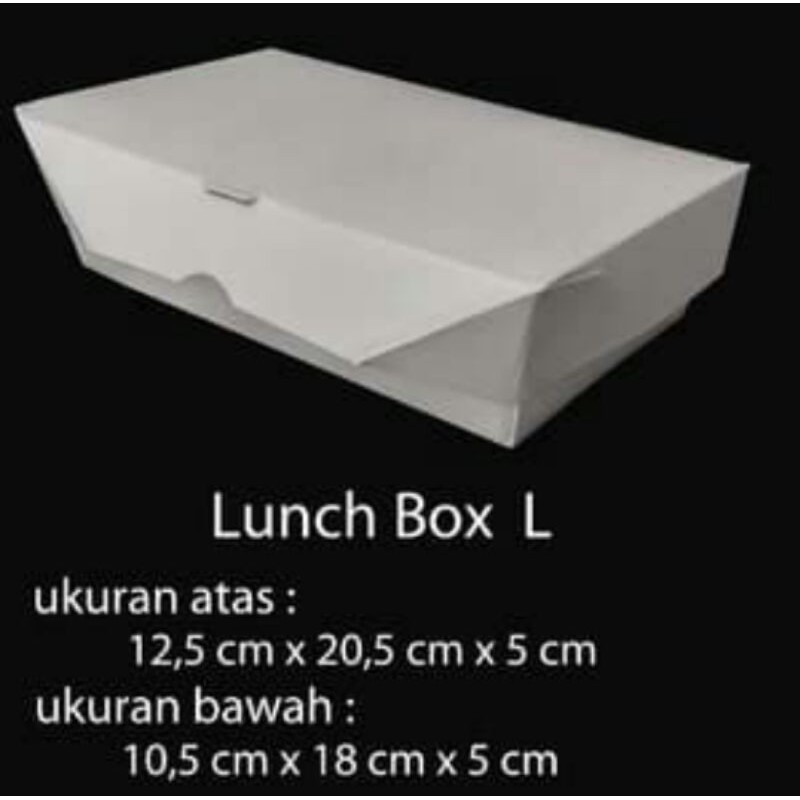 

PAPER BOX LUNCH UKURAN L BESAR - PAPER BOX KERTAS - TAKE AWAY - PUTIH