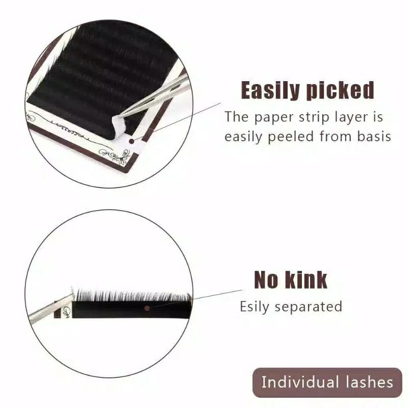 Bulu Mata Palsu Artis 12 Baris GRAFTING EYELASH 0.10C/D 8-13MM Super Halus Eyelash Extension / Tanam