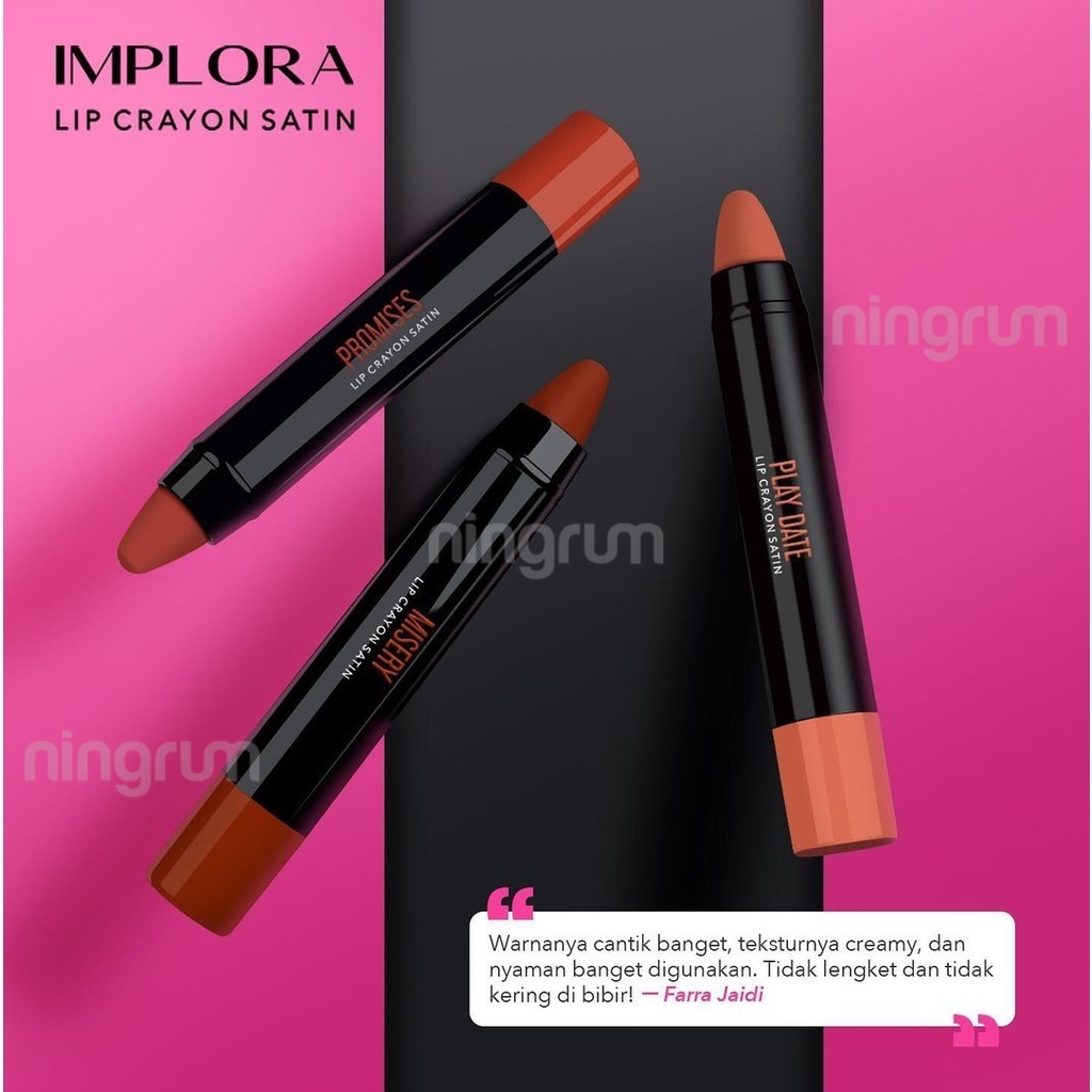 Ningrum - Implora Lip Crayon Satin | Lip Liner | Lipstick | Lip Cream | Lipcream | Lipcrayon 100% Original BPOM - 5113