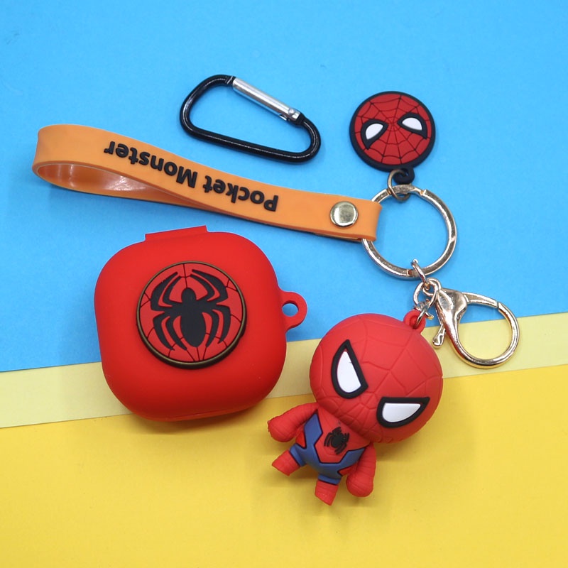 Case Earphone Desain Kartun Marvel Dengan Gantungan Kunci Untuk Samsung Galaxy Buds Live / Buds Pro