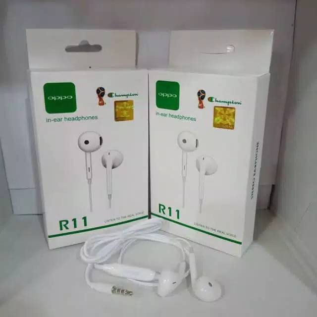 COD Headset Oppo Original R11  STEREO BASS earphone handsfree