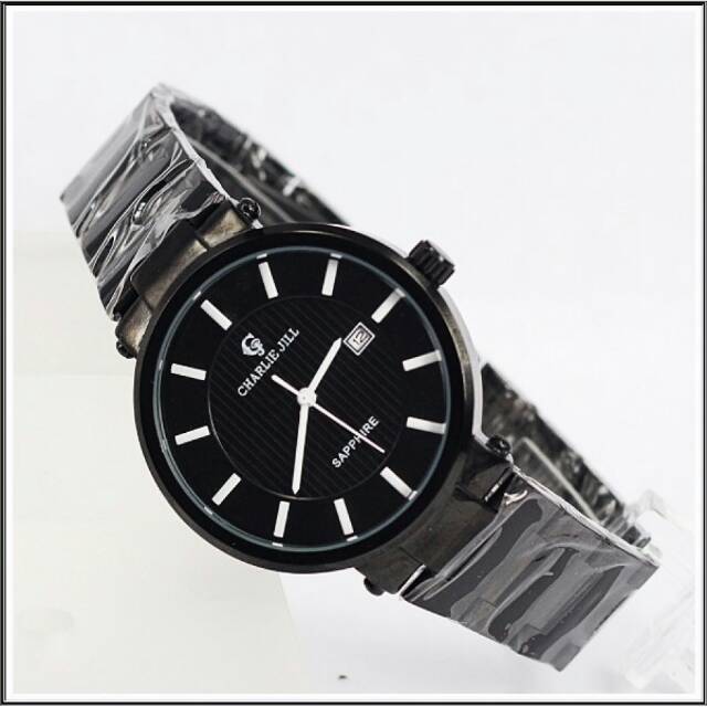 Jam tangan pria Charlie Jill mb black original