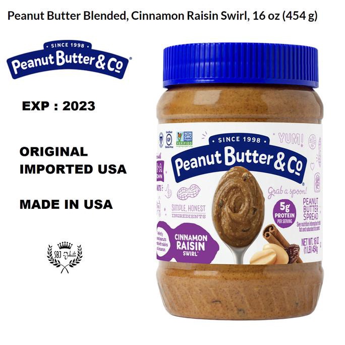 

Peanut Butter & Co Peanut Butter Cinnamon Raisin Swirl Made In USA
