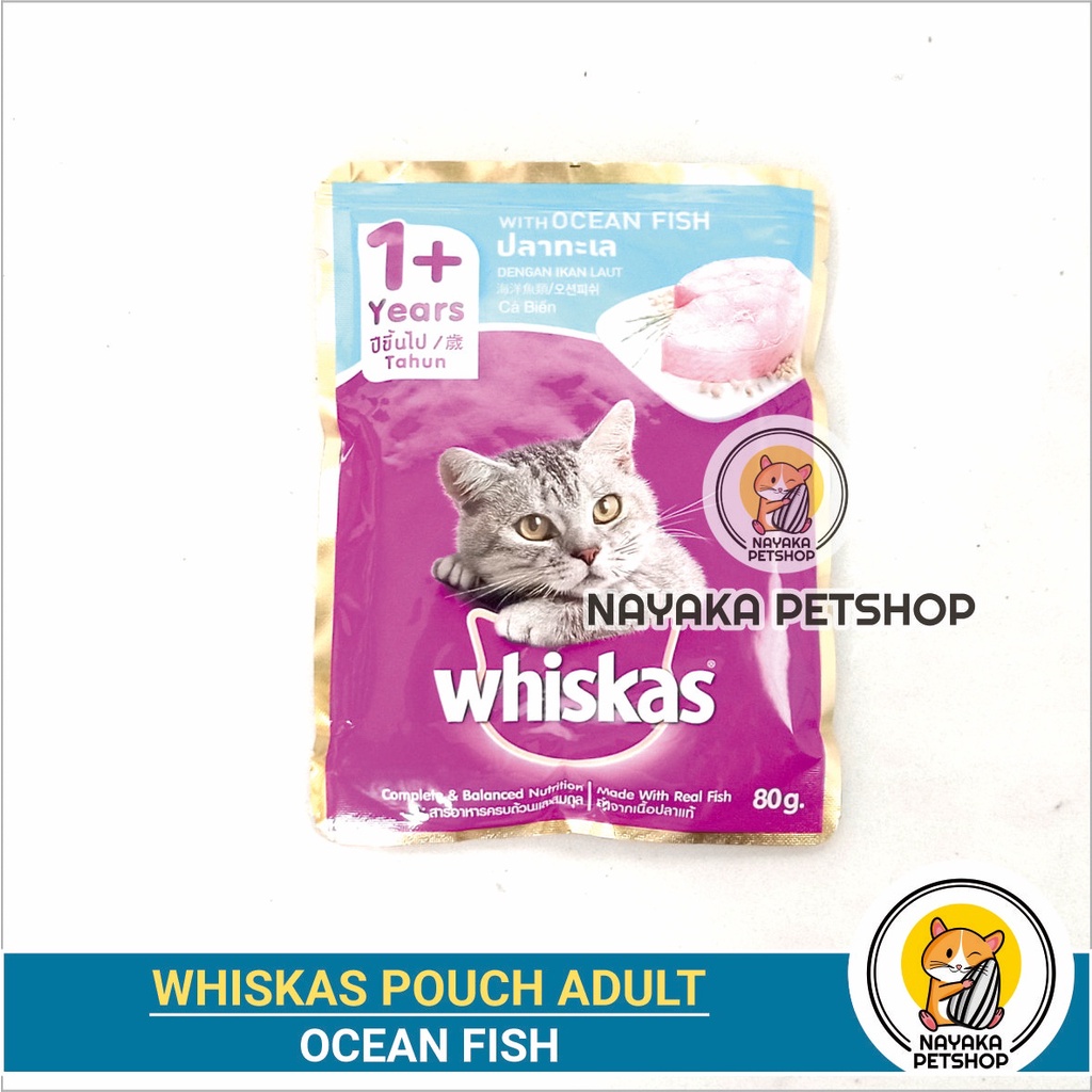 Whiskas Ocean Fish Pouch Makanan Kucing Basah Wet Food Pakan Cat