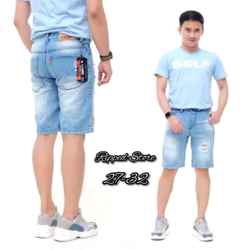 CELANA SOBEK PRIA RIPPED JEANS STANDAR BASIC REGULER ROBEK 27-38