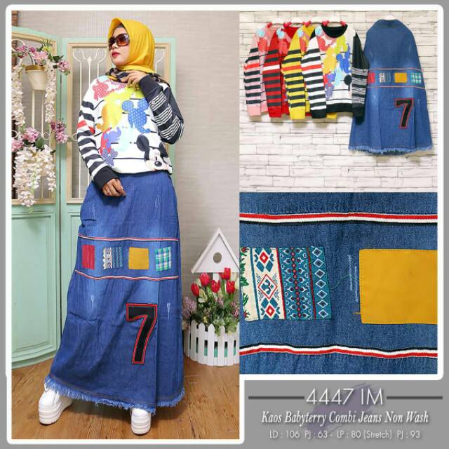 Set kaos import kombi jeans