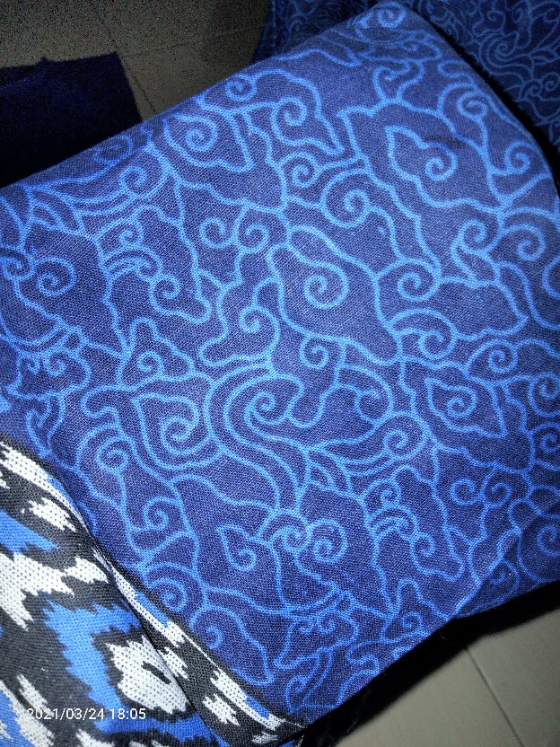 Maura Batik Couple Keluarga - Sania Ruffle Ori Ndoro Jowi Garansi Termurah Shopee - Mega Biru