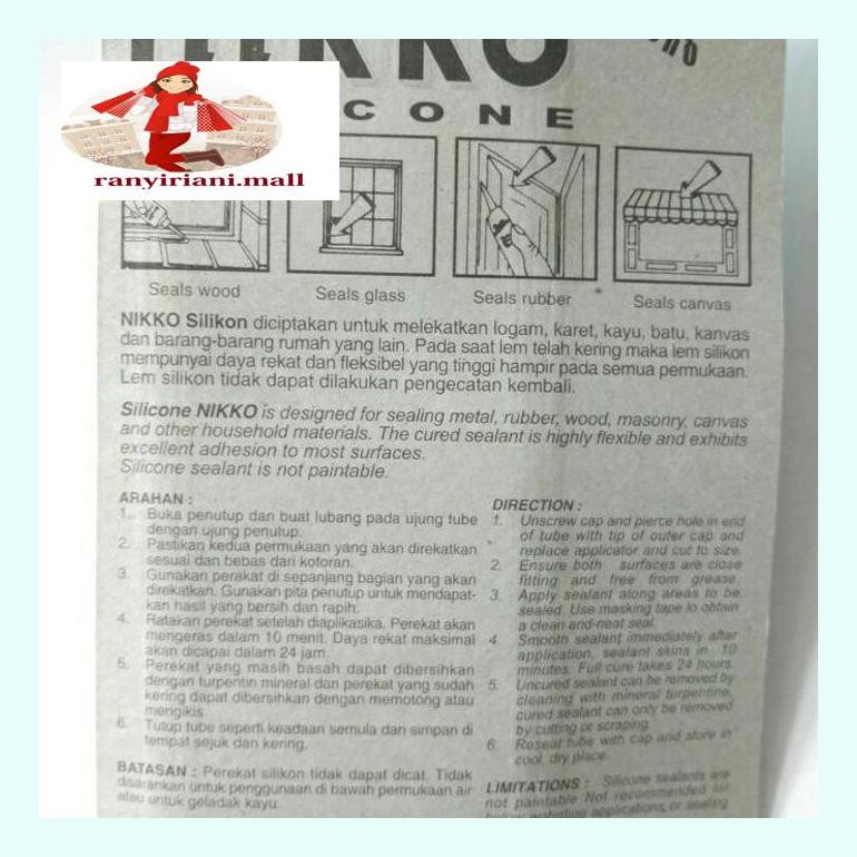 

510Fsjbran Lem Kaca Sealant Nikko 70 Gram Bening / Clear Mjs Lem Silikon Tube Rany5Ckhd