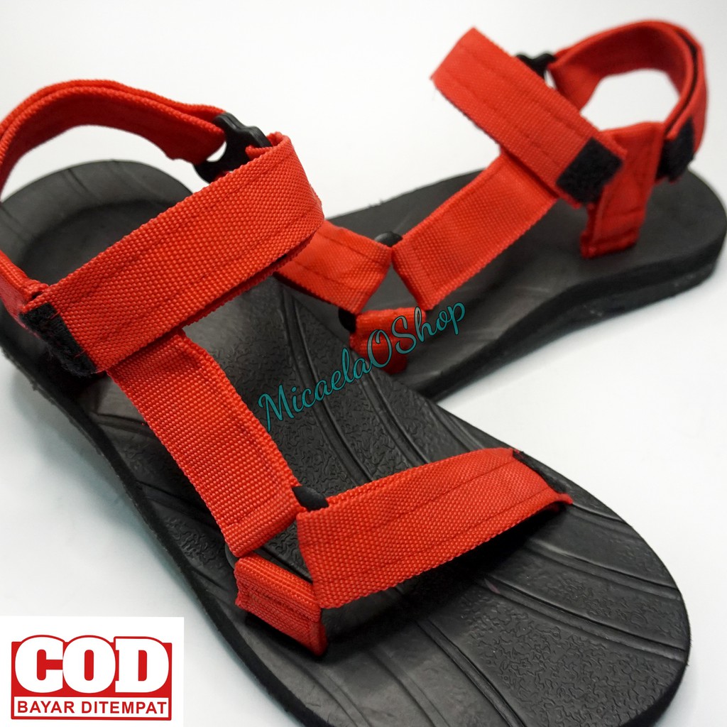 (BISA COD) Sandal Gunung Pria Original Erger  / Sendal Adventure Outdoor Merah / Sandal Murah