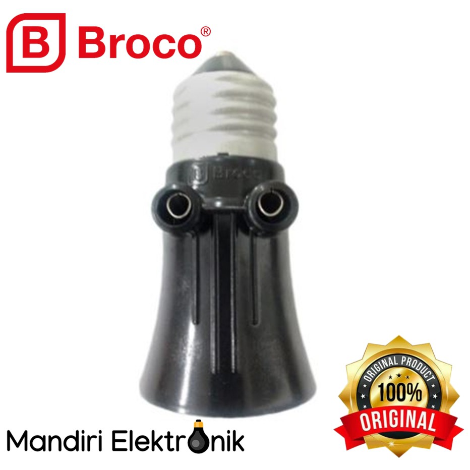 Fitting lampu kombinasi Broco 2 colokan Cabang