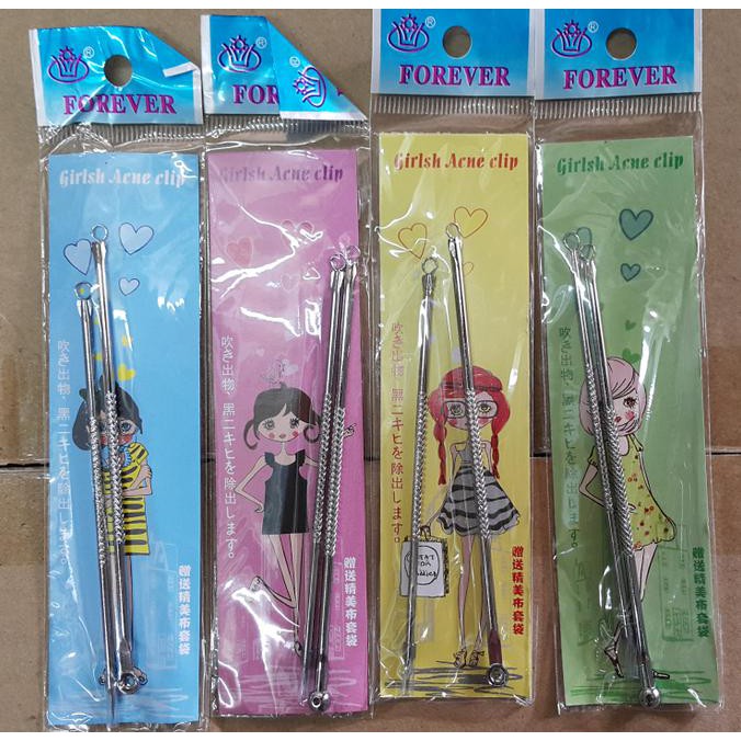 Monggo] Alat Pencetan Jerawat Komedo Pinset Acne Pimples Pore Cleaner 2 In 1 E