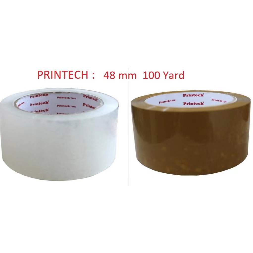 LAKBAN SOLATIP BENING COKLAT PRINTECH TAPE 2INCH 48mm x 100 YARD MURAH