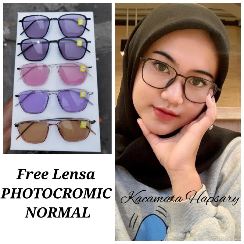 FRAME KACAMATA LENTUR 2189 + LENSA PHOTOCROMIC ANTI UV ( NORMAL ) TIDAK MINUS, ANTI RADIASI &amp; PLUS