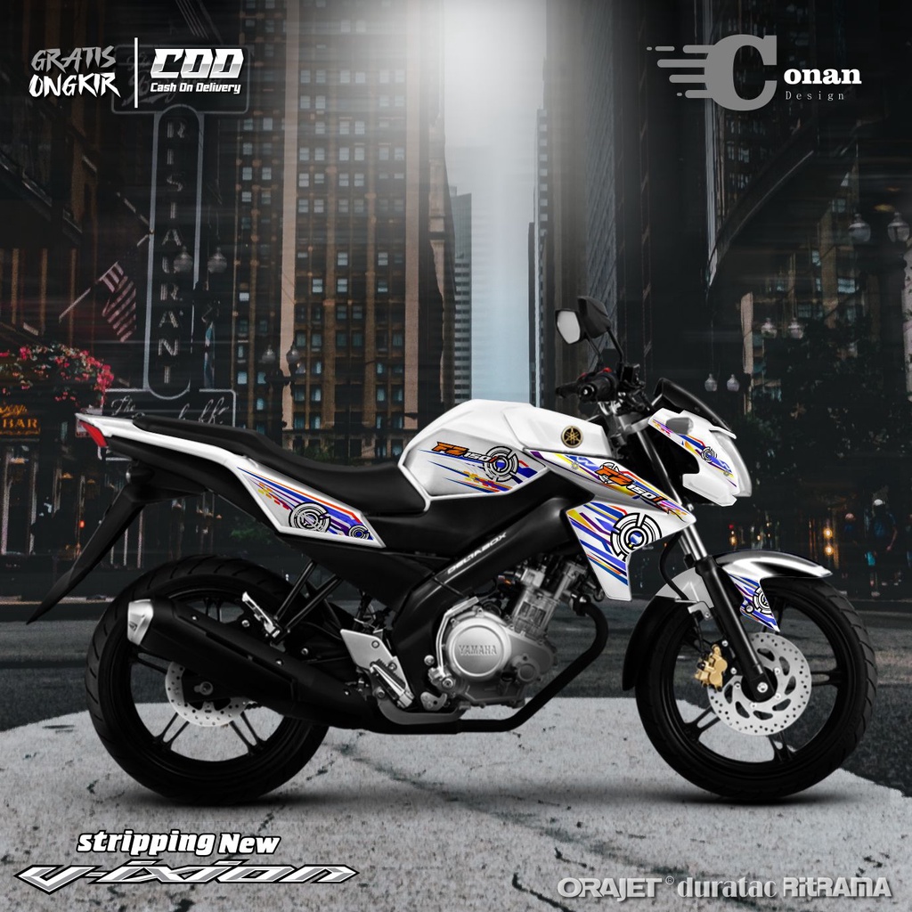 Aksesoris Stiker Variasi Yamaha Vixion New - Sticker Variasi Striping Vixion New List Circle (COD)