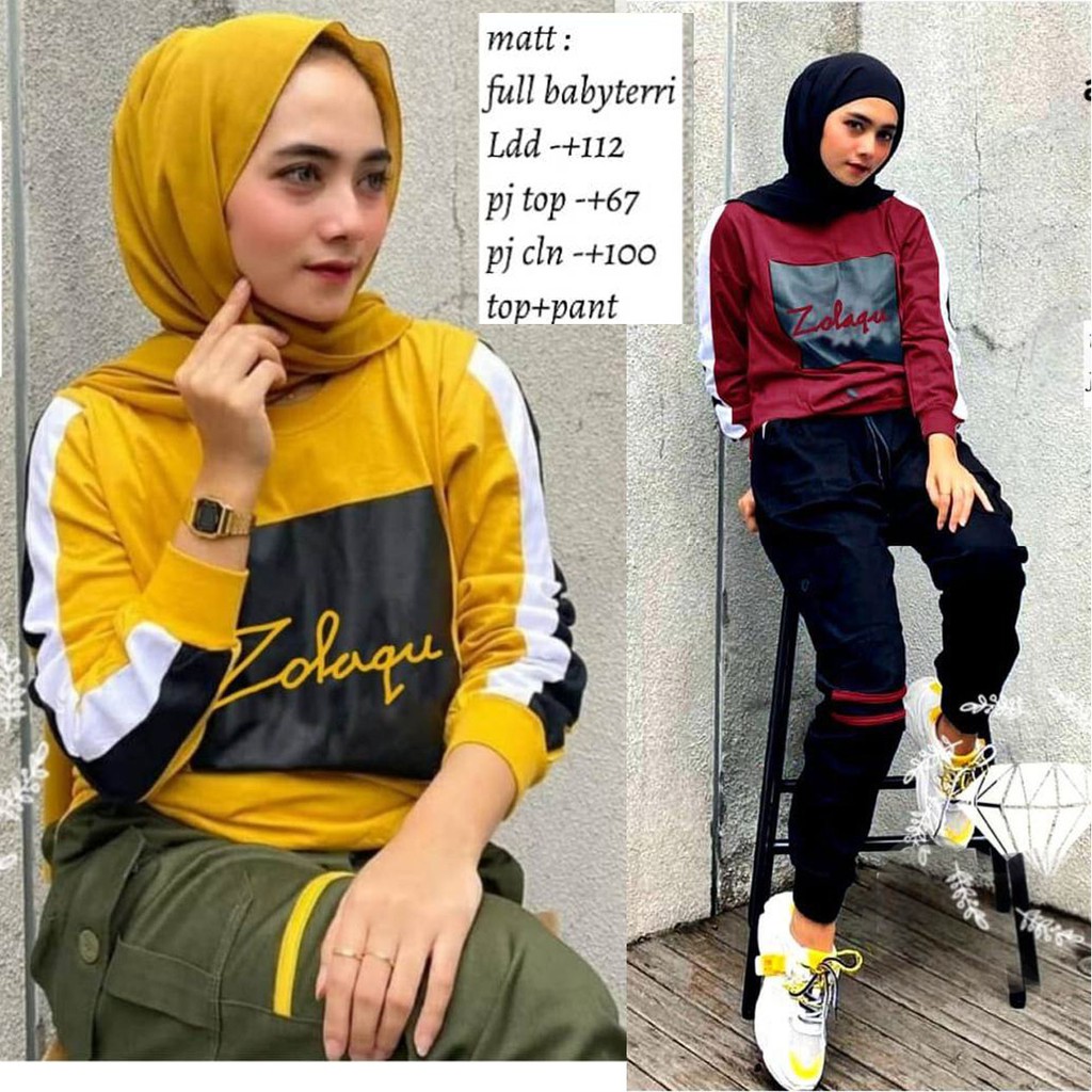 BAJU OLAHRAGA WANITA SETELAN OLAHRAGA WANITA BAJU SENAM WANITA SETELAN CASUAL ZOLAQU #5