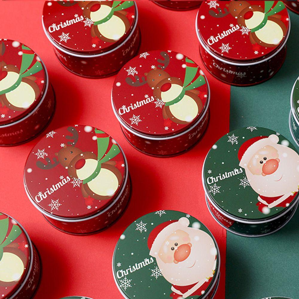 Solighter Christmas Tin Gift Box Xmas Coin Storage Dengan Tutup Wadah Penyimpanan