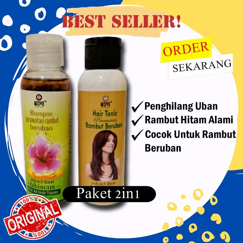 BestSeller Paket 2in1 shampo nove & hair tonik penghitam uban original penghilang uban rambut BPOM