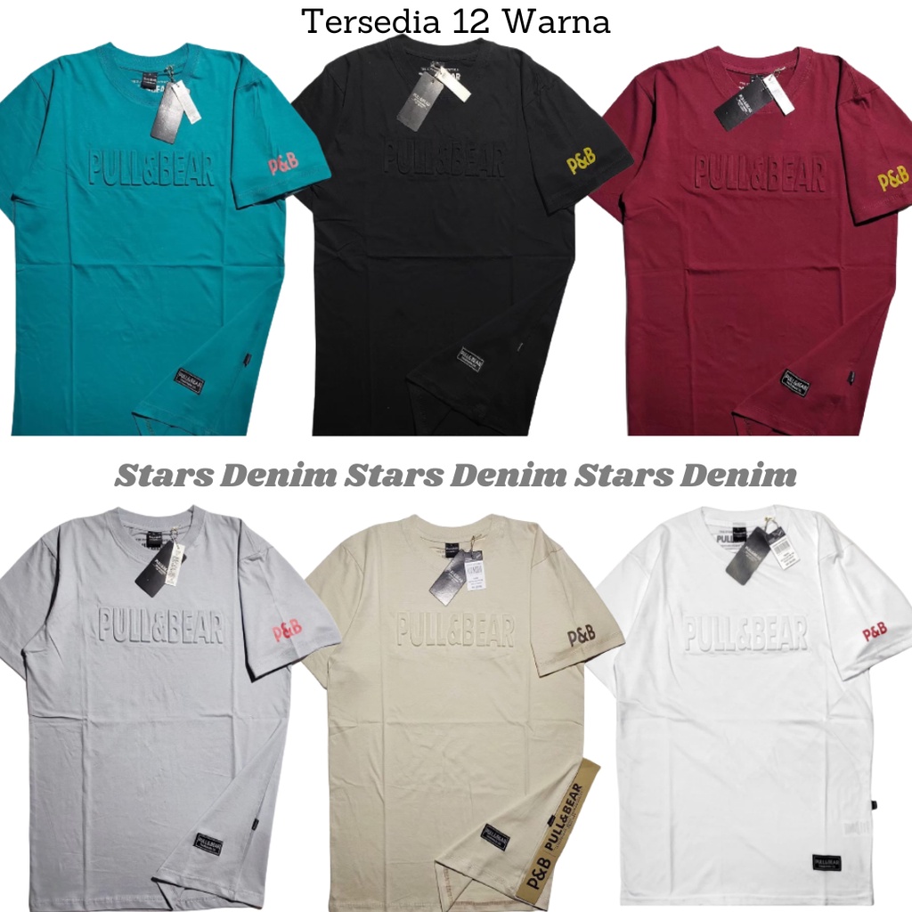 KAOS PULL AND BEAR TIMBUL EMBOS PREMIUM KAOS TSHIRT PULL&BEAR KAOS PRIA PULL BEAR BAJU KAOS TANGAN P
