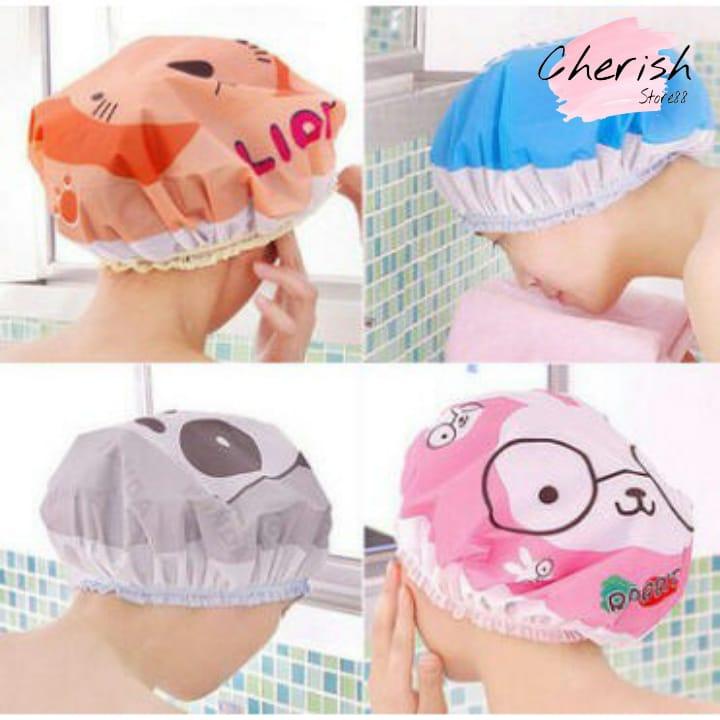 Shower Cap Penutup Rambut Kepala Karakter Lucu