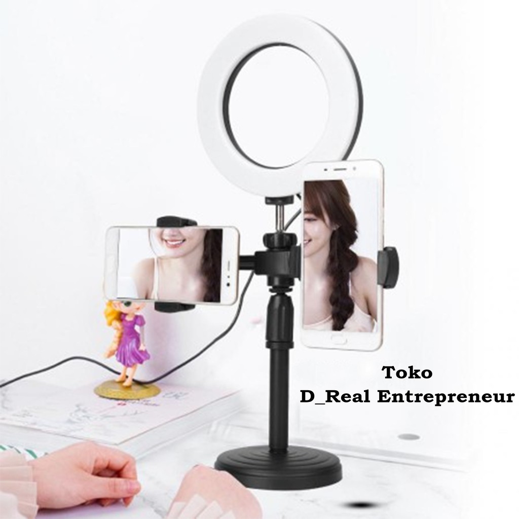 Ring Fill Light 160A 6 Inch Desktop Phone Holder Lampu LED 2 hp