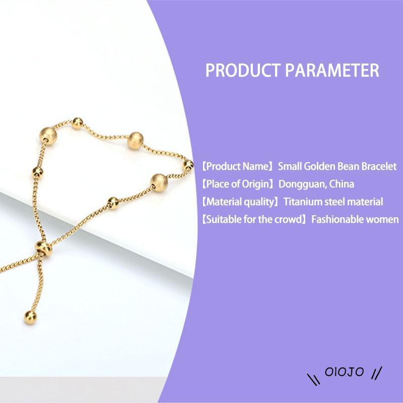 Gelang Adjustable Bahan Titanium Steel Warna Emas Gaya Korea Untuk Wanita