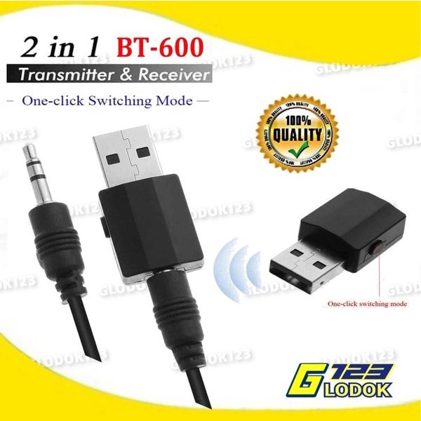 Bluetooth USB Dongle 5.0 Audio Wireless Stereo Receiver Adapter 2 In 1